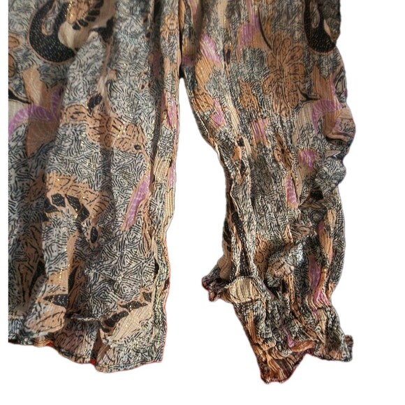 Ulla Johnson Silk Lara Birds of Paradise Ivory Pink Long Sleeve Blouse Size 2 - Picture 9 of 13